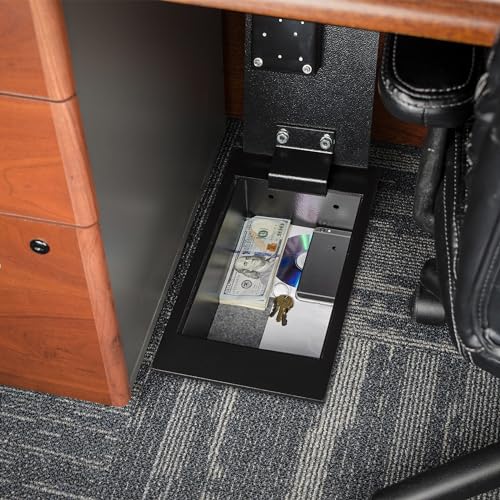 Barska 0.22 Cu. Ft. Hidden Floor Safe with Key Lock ? Solid Steel Construction, Concealed Design, Dual Locking Bolts ? Secure Storage for Home, Business, Jewelry, Cash & Valuables