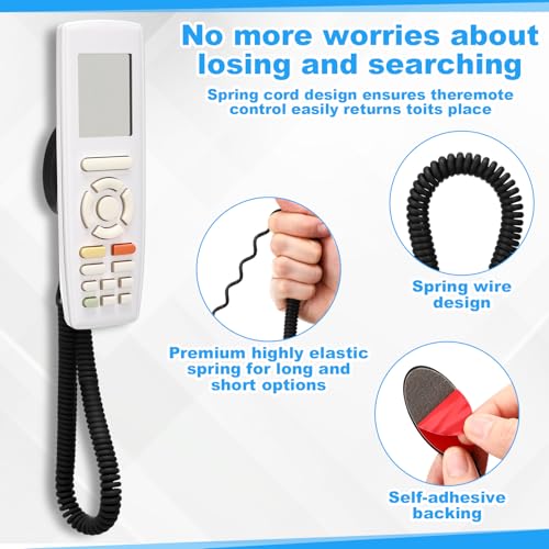 4 Pack 70 Inch Magnetic Remotes Control Holder with Spring Ropes Retractable Cord Remote Holder Wall Mount Anti-Loss Remote Control Leash Wall Mount for Projector TV Fan Couch, Bedside Table - size: 70 Inch