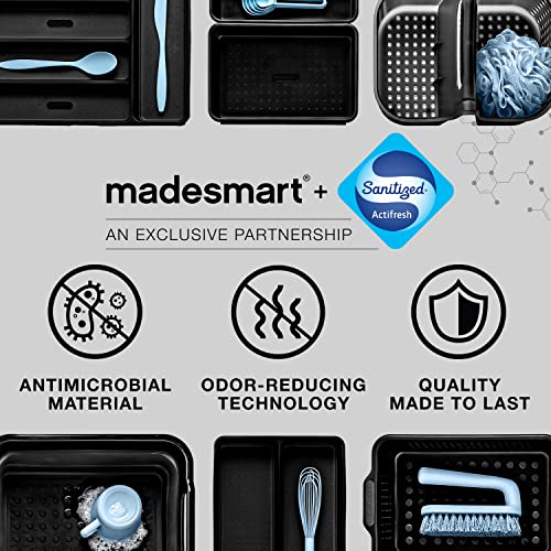 madesmart Antimicrobial 2-Tier Organizer Multi-Purpose Slide-Out Storage with Handles and Dividers for Home and Bath, Pack of 1, Carbon - color: Premium Carbon
