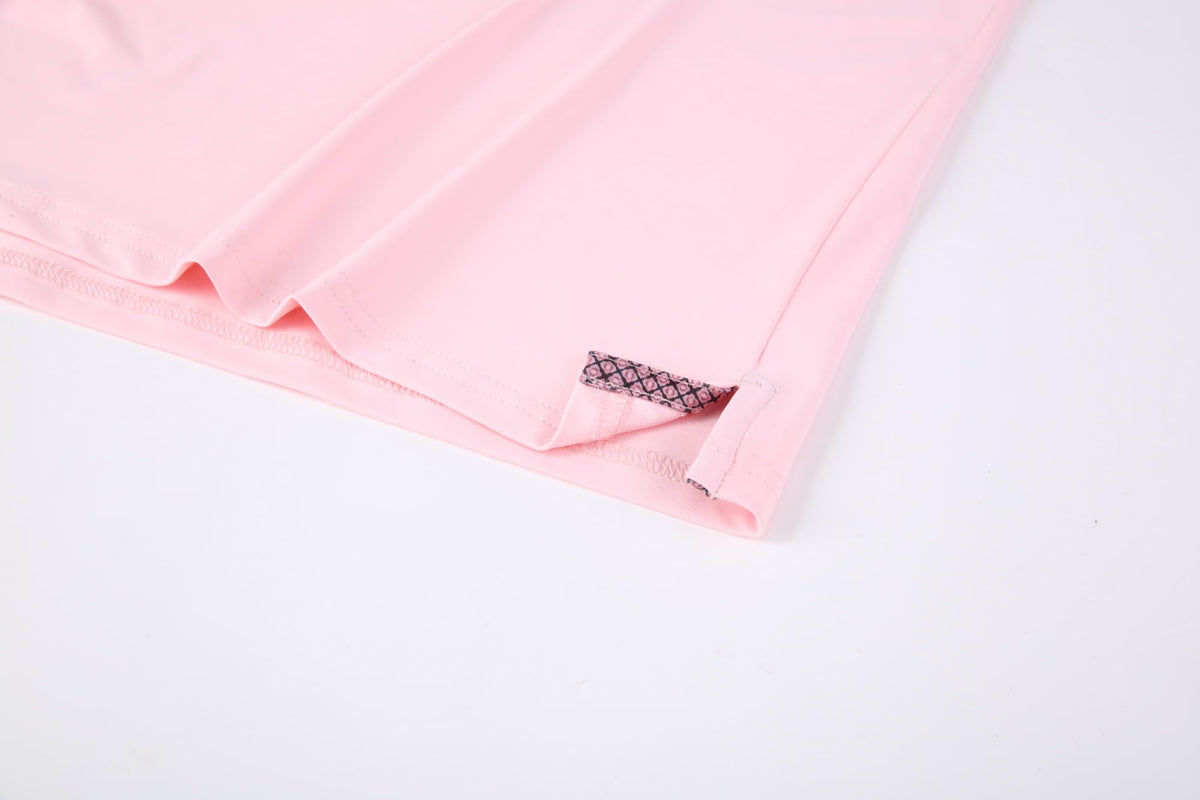 Mens Golf Shirt Quick-dry Solid Short Sleeve Polo Shirts,Lt Pink,L