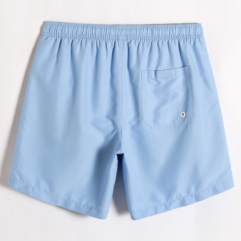 maamgic Mens Swim Trunks Quick Dry Swim Shorts with Mesh Lining Funny Swimwear Bathing Suits 7inch Solid Lake Blue X-Small