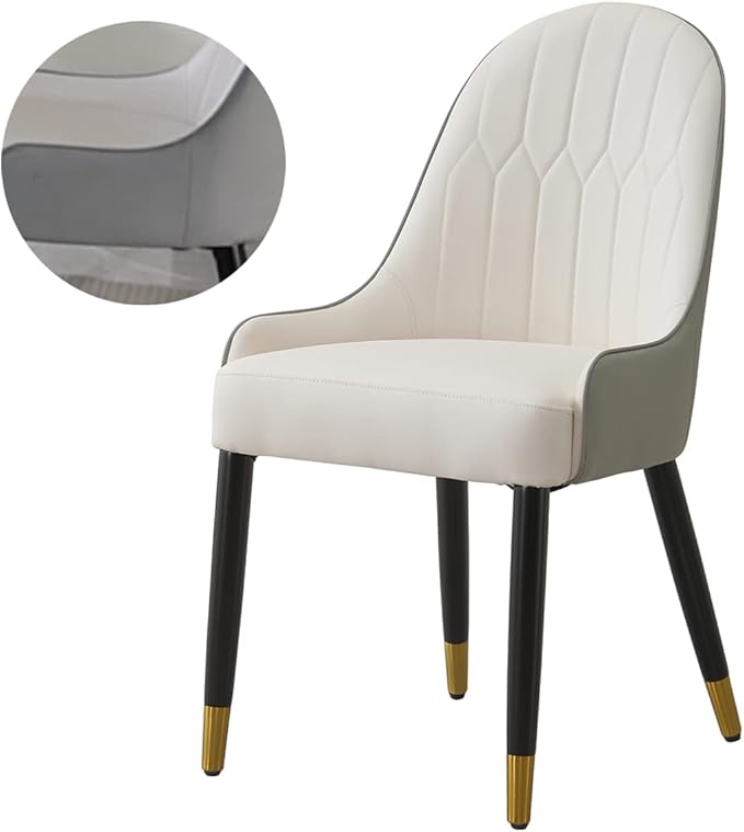 Dining Chairs Set of 2, Modern Faux Leather Dining Metal Legs for Living Kitchen Dining Room