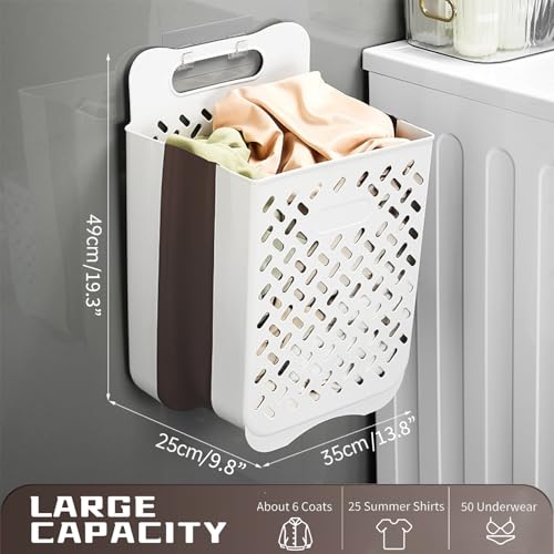 Plastic Foldable Laundry Basket with Handle, 42L Wall Mounted Laundry Hamper Freestanding Dirty Clothes Hamper, Collapsible Laundry Baskets Pop Up Hamper Storage Container for Snacks Dolls - size: XL