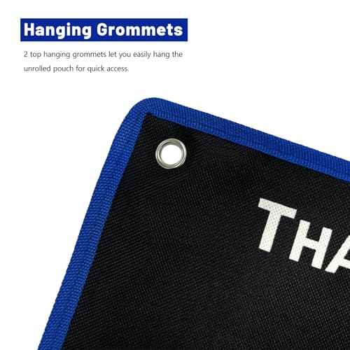 2-Pieces Roll Up Wrench Pouch SAE and Metric, Heavy Duty Canvas Tool Wrench Organizer Bag 10+12 Pockets (Only Pouch)