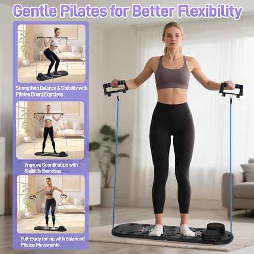 Pilates Board 15-in-1, Multifunctional Foldable Home Pilates Machine with Timer, Portable Pilates Reform Set for Women, Abs Workout and Home Fitness Exercise
