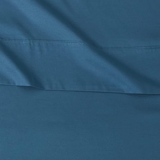 Amazon Basics 3-Piece Microfiber Lightweight Bed Sheet Set with 14-Inch Deep Pockets, Super Soft, Easy Care, Twin XL, Dark Teal, Solid