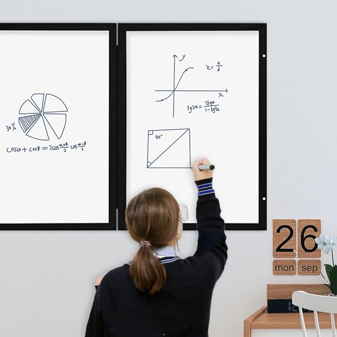 Black Hidden Board, Enclosed Whiteboard with Wooden Frame, 20x30in Poster Frame and Functional Whiteboard for Office, Home(Poster Not Included)