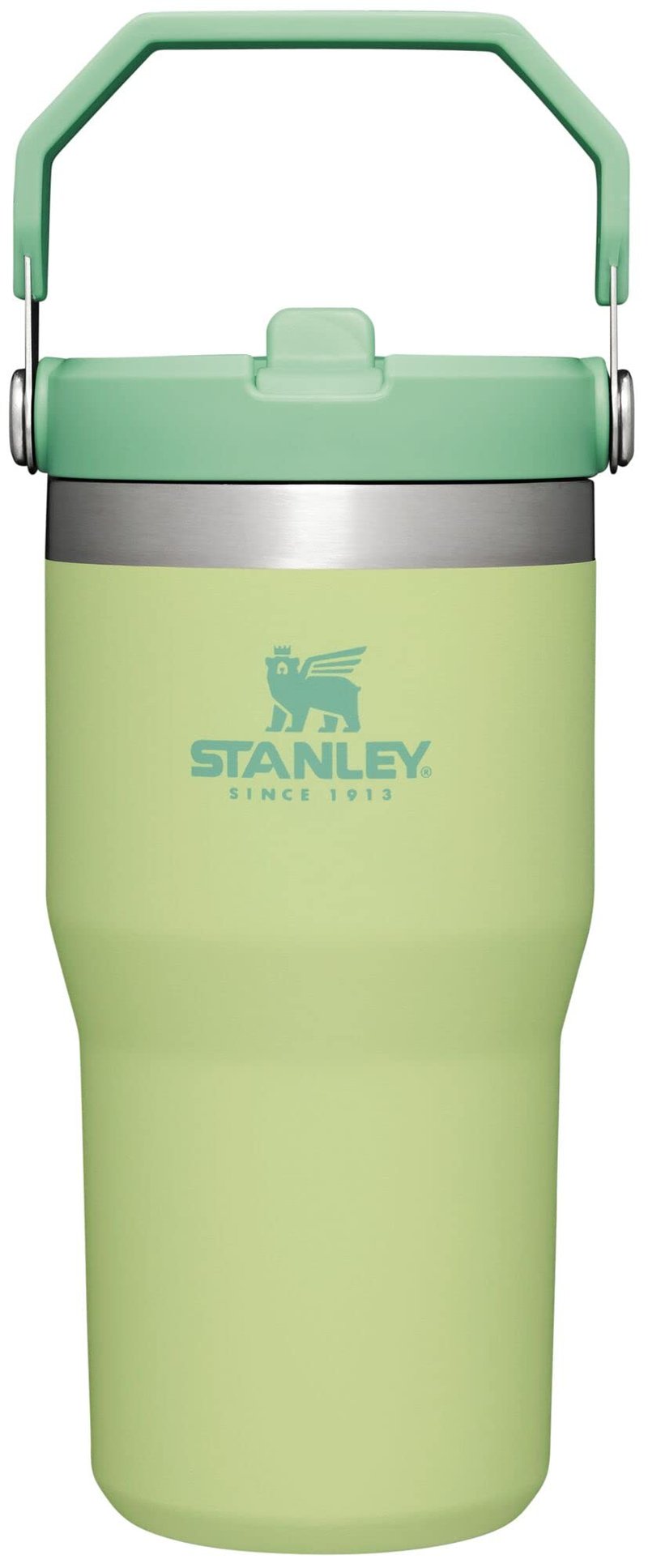 Stanley IceFlow Flip Straw Tumbler with Handle 20 oz | Twist On Lid and Flip Up Straw | Leak Resistant Water Bottle | Insulated Stainless Steel |BPA-Free | Citron