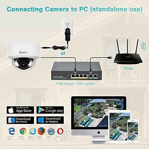 Anpviz 4MP PoE IP Dome Camera with Microphone/Audio, IP Security Camera Outdoor Indoor, 98ft Night Vision, IP66 Waterproof, 2.8mm Wide Angle Lens, 24/7 Recording, Not PTZ, NDAA Complaint (U Series)