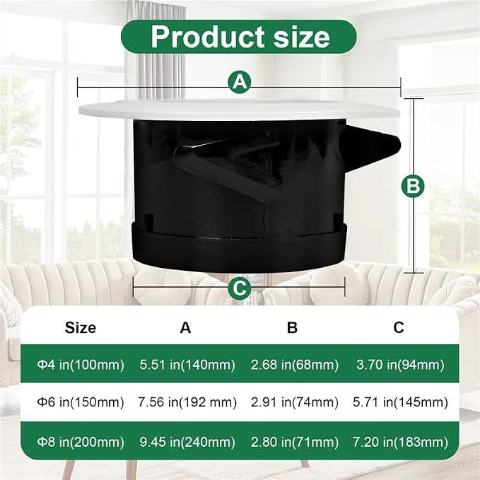 Soffit Vents 6 Inch, Round Exhaust Air Vent Cover