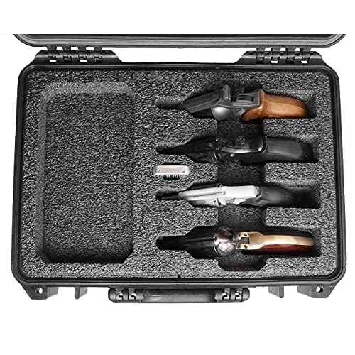 Case Club 4 Revolver Pre-Cut Waterproof Case with Silica Gel to Help Prevent Gun Rust