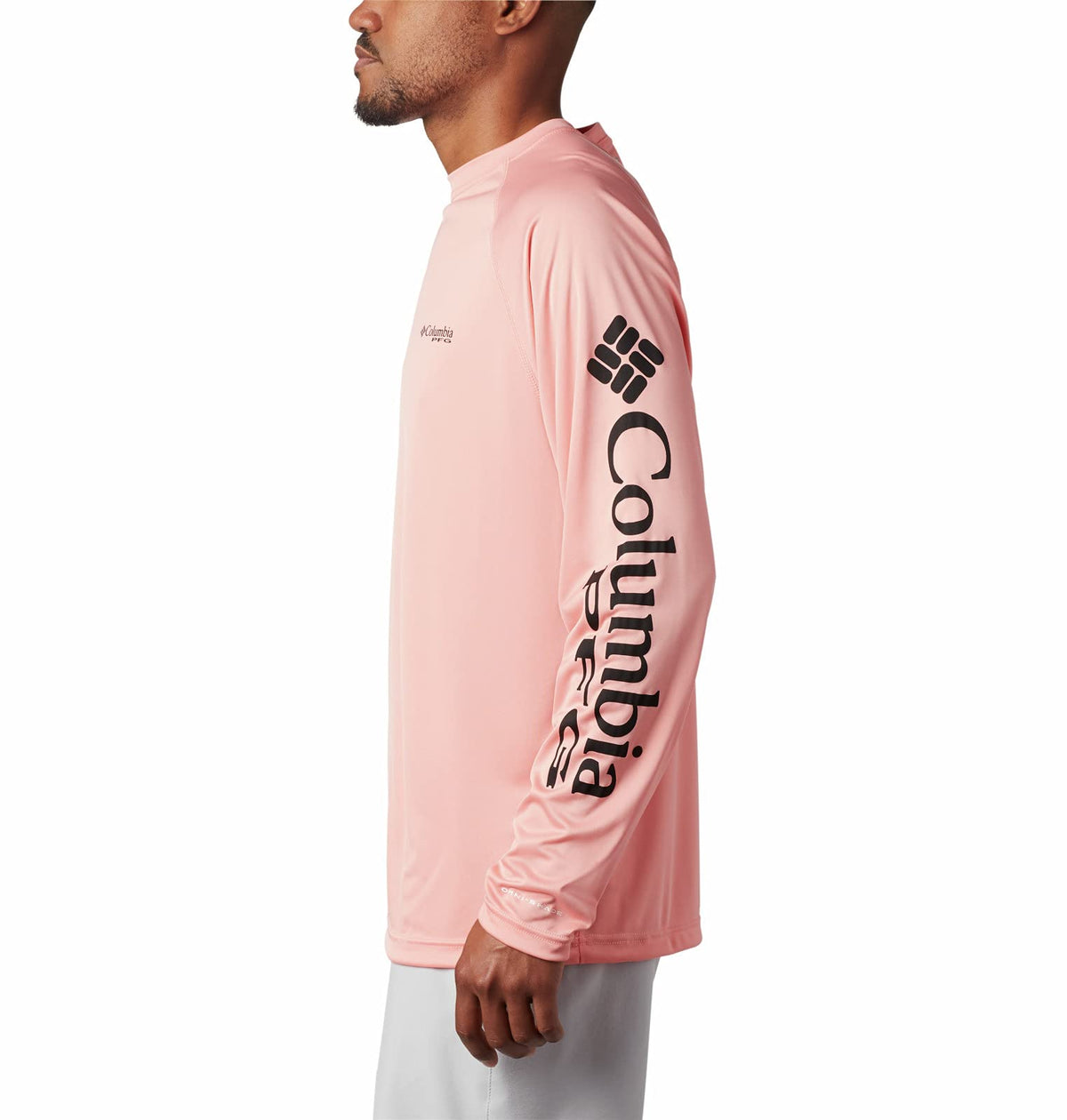 Columbia Men's Terminal Tackle Long Sleeve Fishing Shirt, Sorbet/Black Logo, X-Large