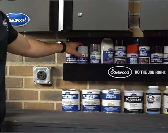 Eastwood Aerosol Can Rack | Aerosol Storage and Organizer | Mountalble Extra Wide Steel Construction | 12 Can Holes, Black