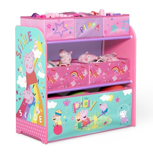 Delta Children - Peppa Pig Design & Store 6 Bin Toy Storage Organizer - Greenguard Gold Certified, Pink - color: Peppa Pig
