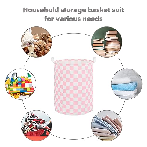Large Foldable Laundry Basket Organizer Holder portable tall collapsible laundry hamper nusery Storage Basket Bin with Handles (Waterproof Lining, Pink Racing Flag) - color: Pink racing flag