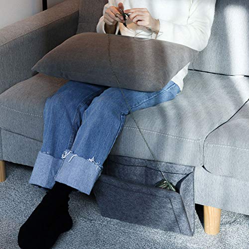 Gavigain Luxurious Grey Armrest Organizer, Caddy for Sofa, Couch, Chair Armrest, Remote Control, Cell Phone, Book, Magazine, Glasses, Snacks
