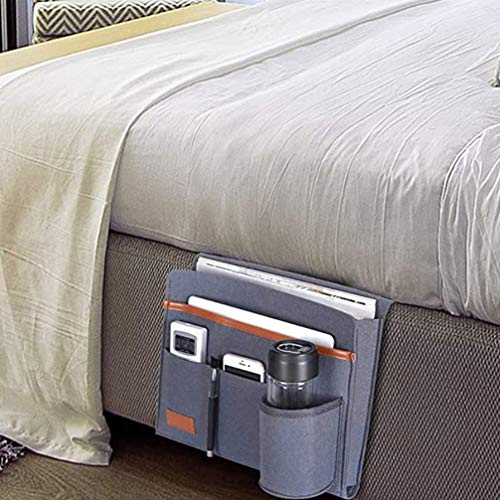 Felt Storage Bag Bed Table Tray for Laptop Couch Side Pocket Table Side Organizer Dorm Bed Felt Bed Storage Organizer Bedside Storage Bedside Sofa Felt Cloth Armrest