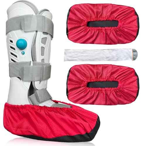 Air Cam Walking Boot Covers 2 pcs, Fracture Medical Cast Boots Shoe Covers for Broken Foot Ankle Recovery With Waterproof Anti-slip and Washable (Medium)