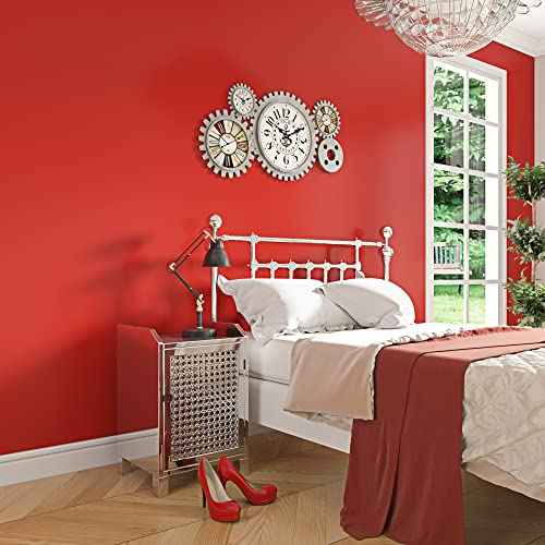 Livelynine Red Contact Paper Peel and Stick Roll Self Adhesive Vinyl Wrap Removable Wallpaper Waterproof Countertops Shelf Liners Cabinets Old Furniture Crafts Wall Paper Decorations 15.8x78.8'