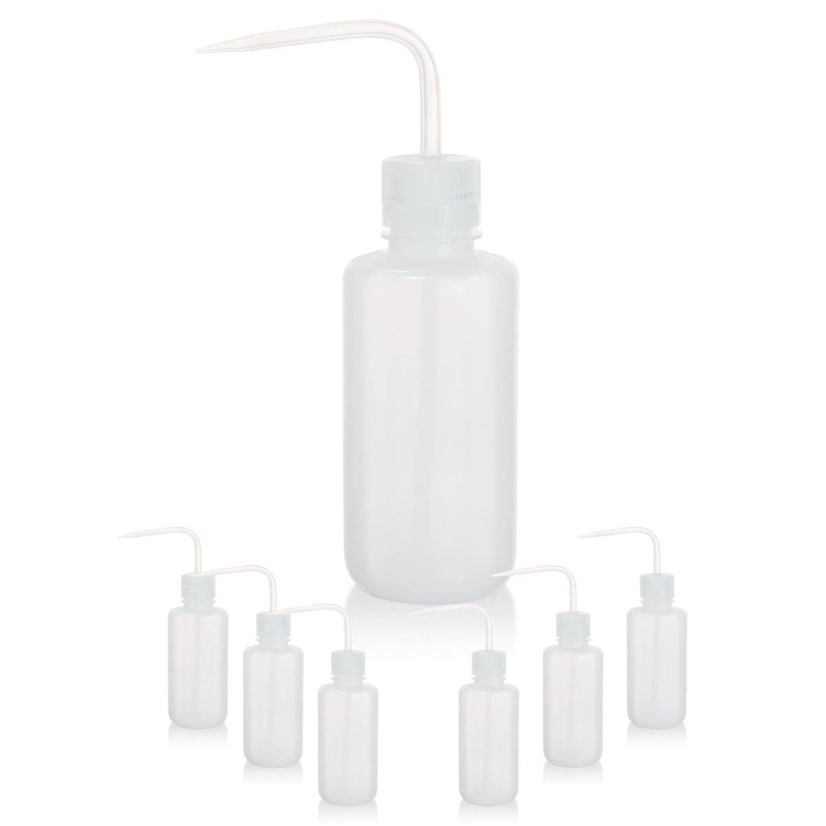 LABINVO 4pcs of Methanol Wash Bottles, Vol.500ml (17oz), Narrow Mouth, Self-Venting Safety Wash Bottles, LDPE Material, IN-WBM500