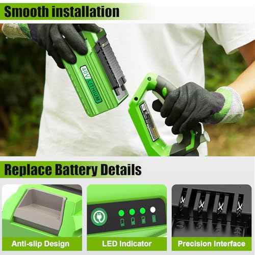 40 Volt 6000mAh Replace High-Capacity Battery for Greenworks 40V Battery, 6.0Ah Long-Lasting Compatible with Greenworks 29472 29462 2901319 and 40V G-MAX Power Tools