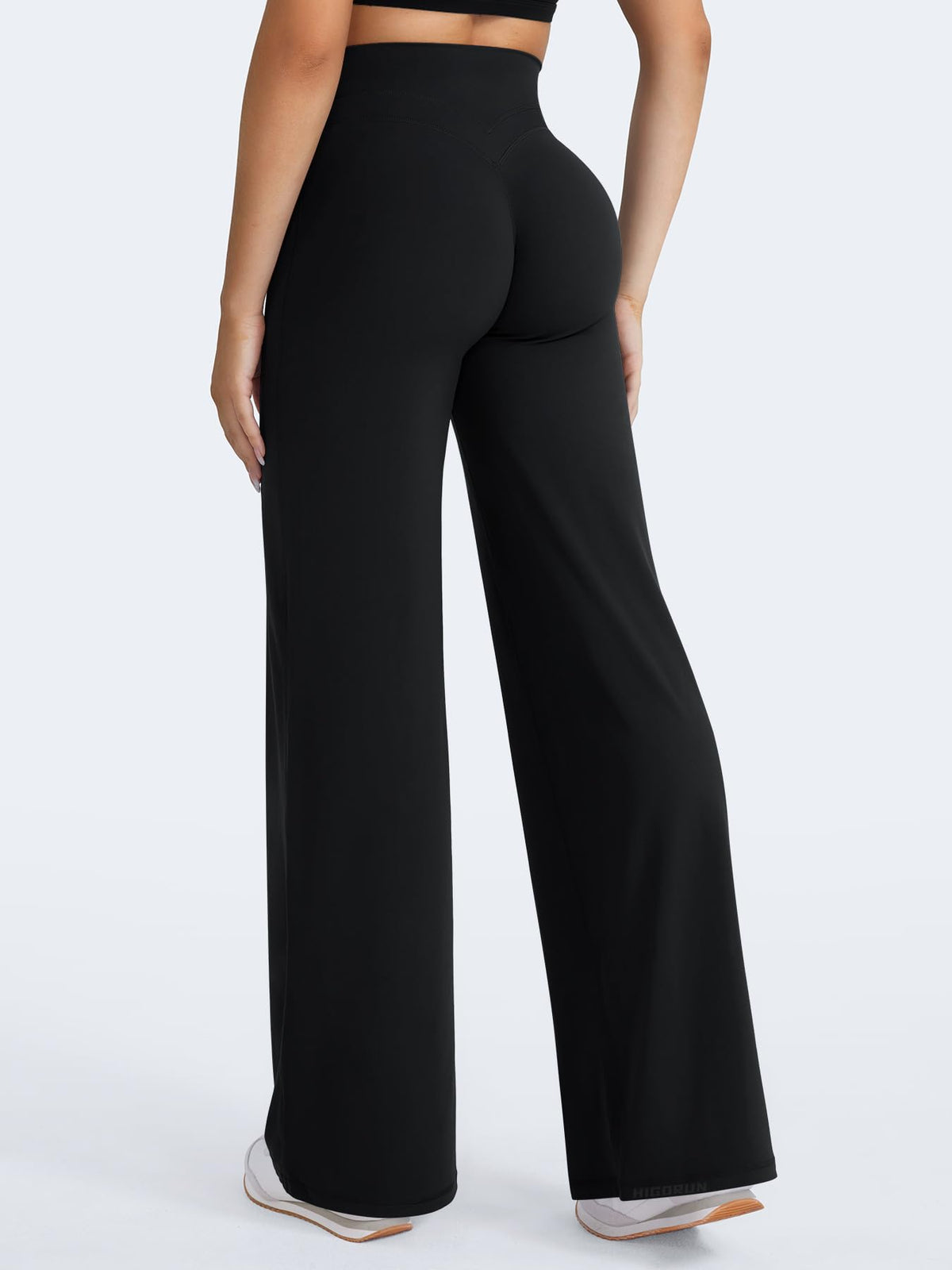 HIGORUN Women Straight Leggings Bottoms High Waisted 31" Wide Leg Pants