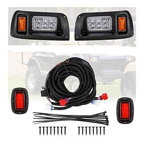 KEMIMOTO DS LED Light Kit Compatible with Club Car DS 1993 Newer Models, Golf Cart Street Legal LED Headlight Tail Light Kit for Gas Electric Models