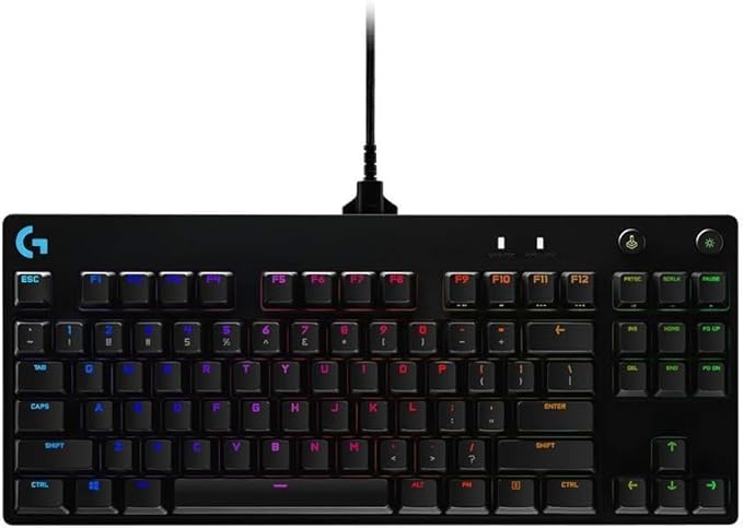 Logitech G PRO Mechanical Gaming Keyboard, Ultra Portable Tenkeyless Design, Detachable Micro USB Cable, 16.8 Million Color LIGHTSYNC RGB backlit keys (Renewed)