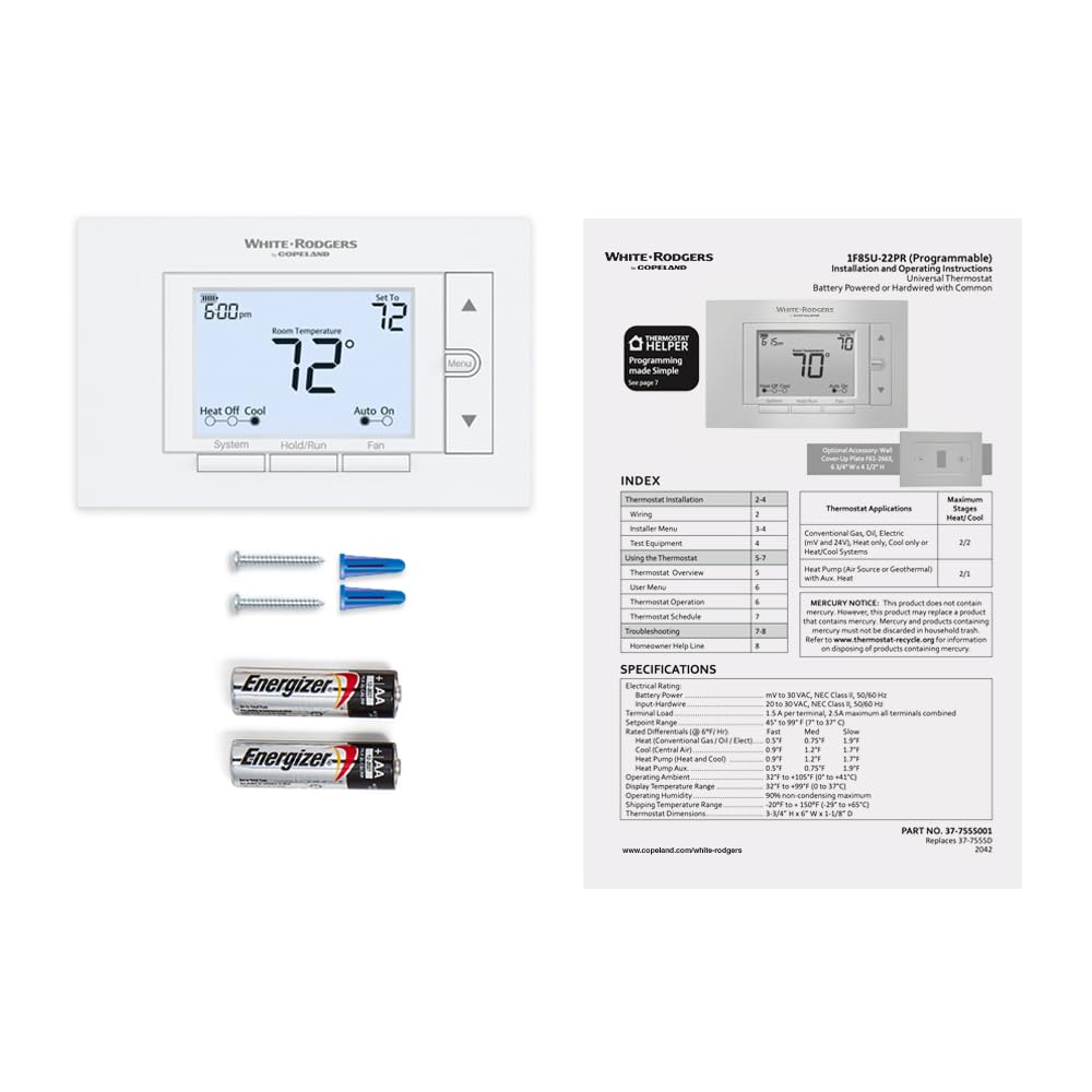 White-Rodgers 80 Series, Non-Programmable, Universal Thermostat, 1F85U-42NP
