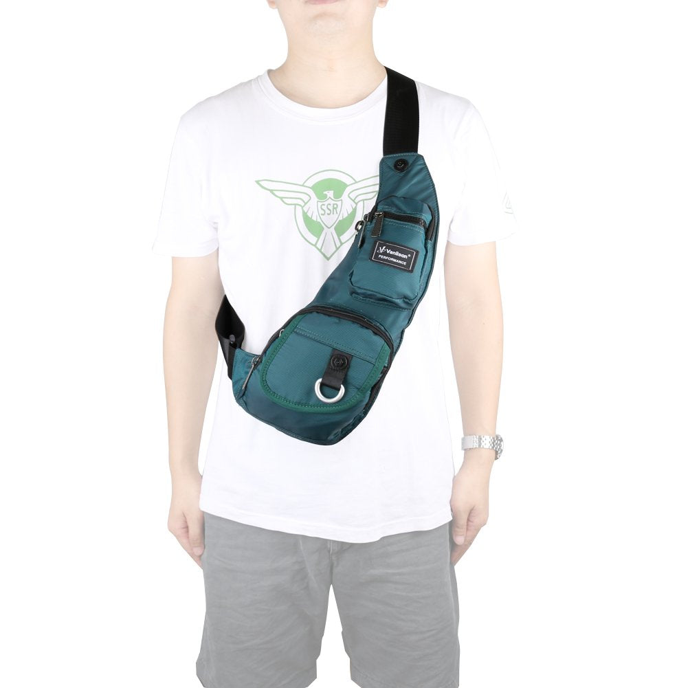 Vanlison Sling Bag - Small Crossbody Backpack for Men & Women, Lightweight Shoulder Bag Blue