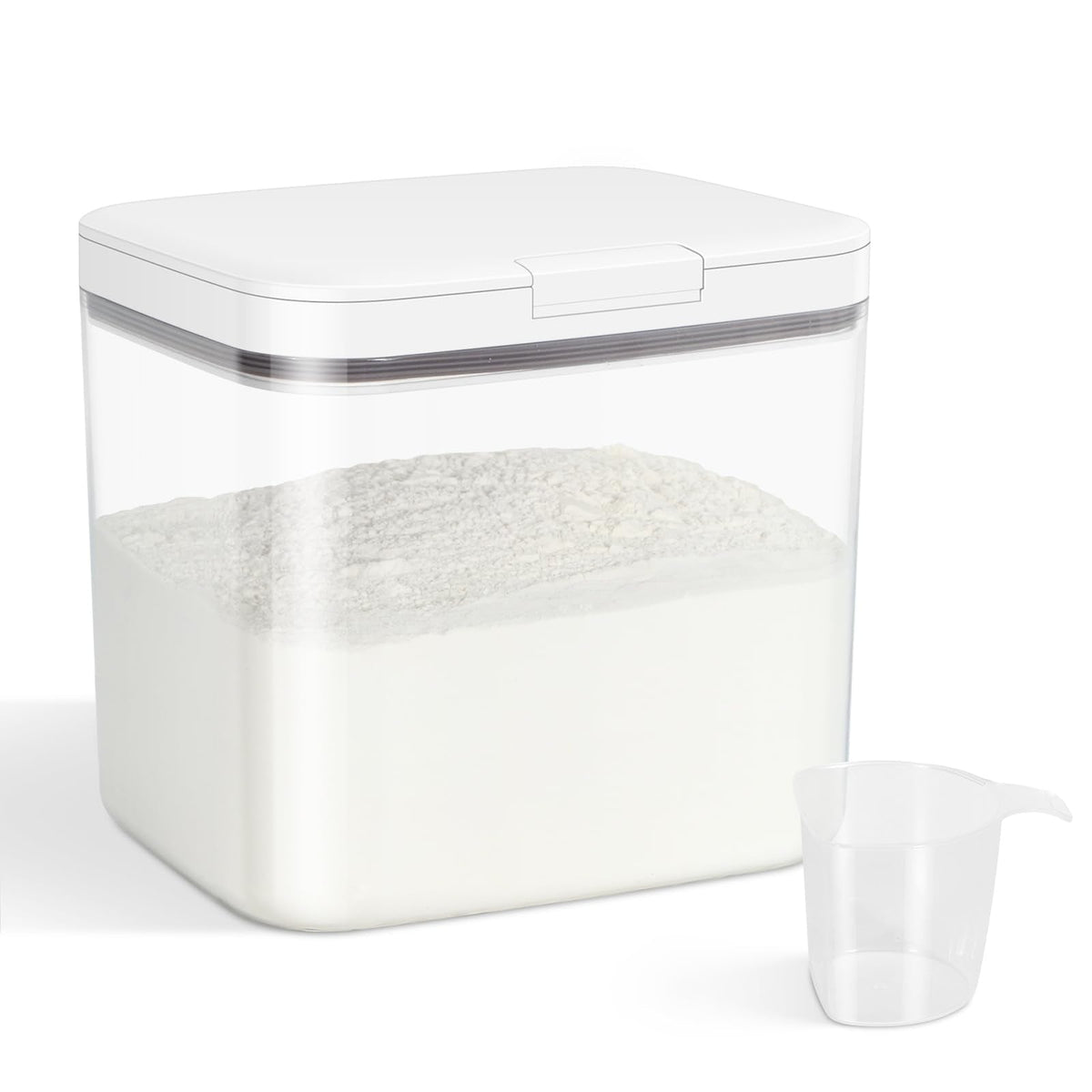 TBMAXS Airtight Rice Container 20 Lbs, Clear PET Plastic Food Storage Container Bin For Flour Sugar, Dry Food Holder with Easy Locking Lid for Kitchen Pantry Organization and Storage