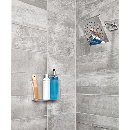 iDesign AFFIXX Plastic Wall Mount Organizer for Kitchen, Bathroom, Office, Bedroom, Garage, Craft Room, 3.5" x 8" x 5.5", Clear - style: Pack of 1