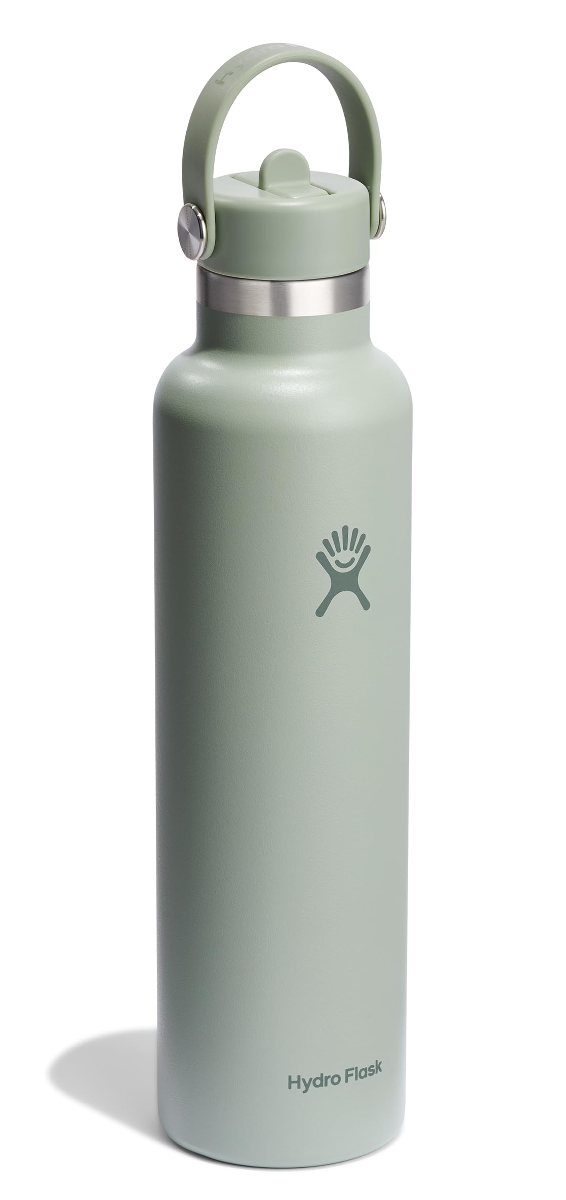 Hydro Flask Water Bottle - Insulated Stainless Steel - Straw Lid, Non Spill, Leakproof 24 Oz Agave Green
