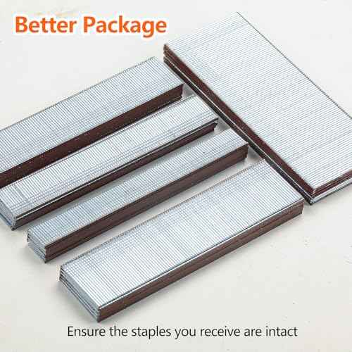 18 Gauge Galvanized Brad Nails Brown T-head 6 Sizes 1600-Pack (5/8"+3/4"+1"+1-1/4"+1-1/2"+2"), Assorted Size Project Pack, for Pneumatic, Electric 18GA Brad Nailer Gun