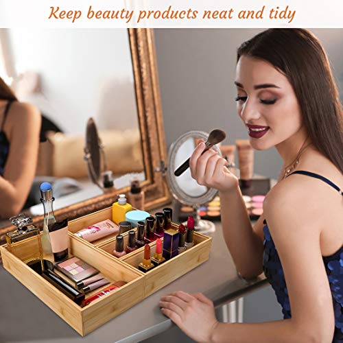 Utensil Organizer Silverware Drawer Organizer - Stackable Bamboo Flatware Caddy Cutlery Holder, Wooden Storage Boxes Tray for Bedroom,Office, Bathroom, Vanity & Garage Tool Organization(9"3"2.5") - size: 9x3x2.5inch