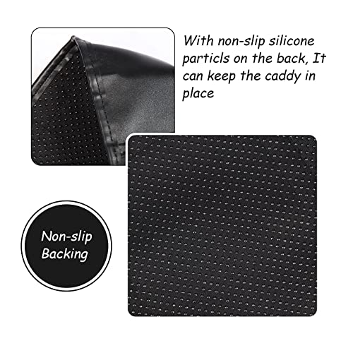 Couch Caddy, Armchair caddy with Detachable Tray, Non-Slip PU Leather Remote Control Holder for Recliner with 5 Pockets (Black) - color: Black