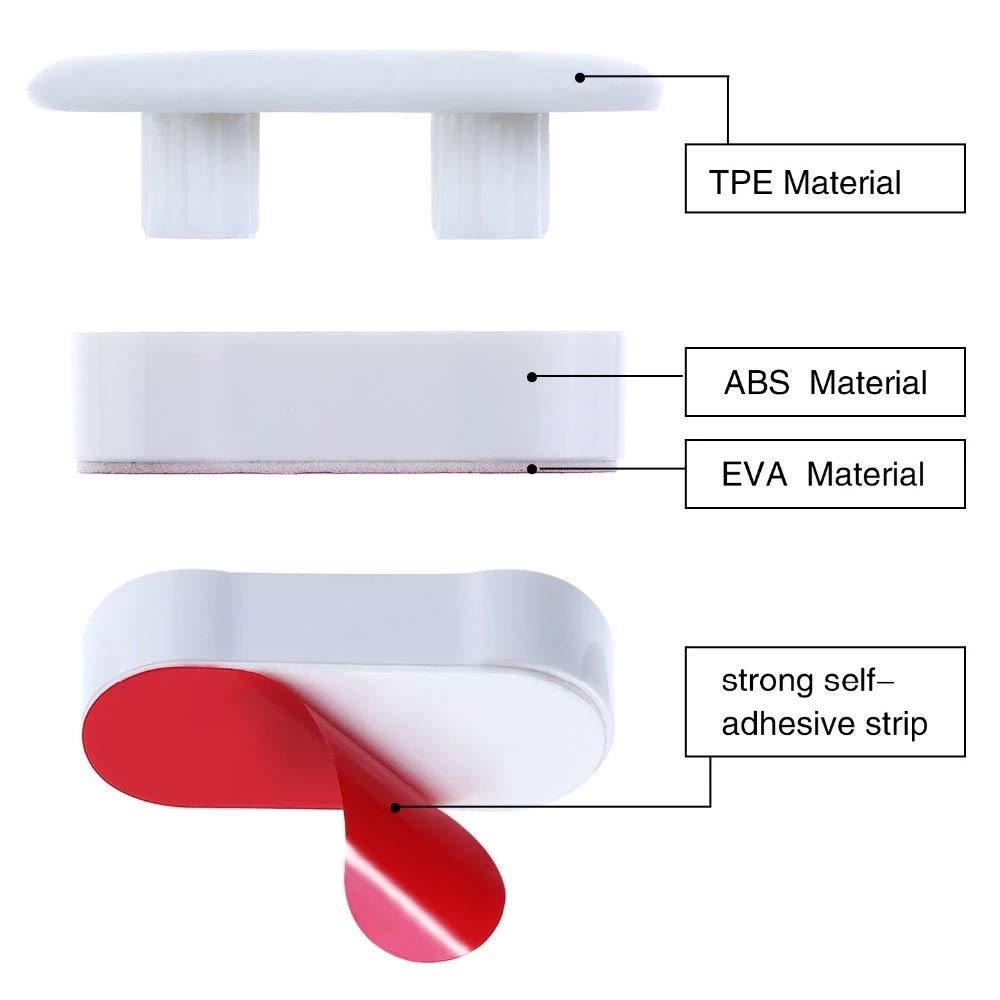 Toilet Seat Bumper for Bidet Attachment with Strong Adhesive White 4PACK