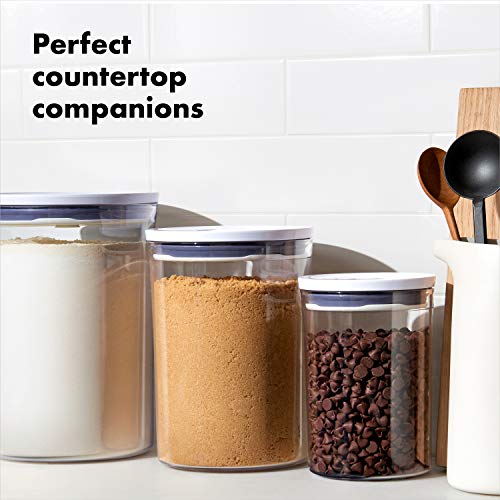 OXO Good Grips Round POP Container– 3.3 Qt for rice, pasta and more, White - size: Medium - 3.3 Qt, style: 3.3 Qt