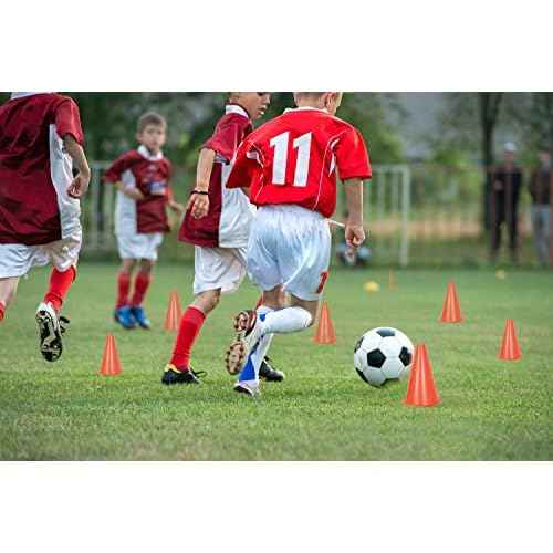 12 Inch Traffic Training Sports Cones, [10 Pack] Orange Safety Cones, Soccer Basketball Cones for Drills, Plastic Marker Cones for Indoor/Outdoor Activity & Festive Events