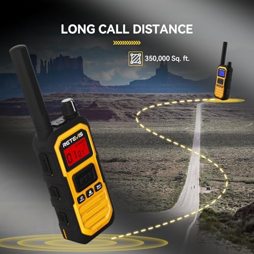 Retevis RB48 Plus Walkie Talkies Long Range, IP67 Waterproof Heavy Duty GMRS Two Way Radios, NOAA, USB-C Rechargeable, Vibration Alert, Emergency 2 Way Radios, for Off-Roading Hunting(2 Pack)