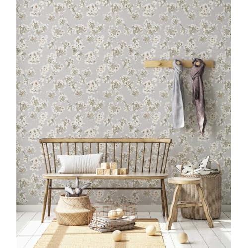 17.3" x 78.7" Floral Peel and Stick Wallpaper Removable Wallpaper Peel and Stick for Bedroom Cabinets and Kitchen Countertop Thicken