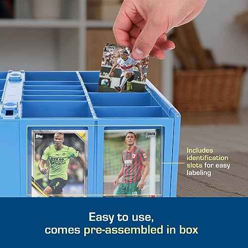 BCW Collectible Card Bin (2-Pack, Blue) | Holds 3200 Cards Each | Includes 4 Dividers Per Bin | Storage for Pok?mon, MTG & Sports Cards