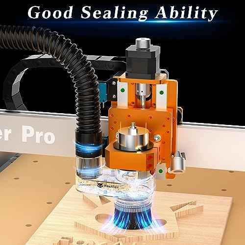 FoxAlien 42mm Diameter Dust Shoe for Mastuer Pro, Masuter 4040 CNC Router Machine with 60W 42mm Spindle Motor, Hose Diameter 38mm