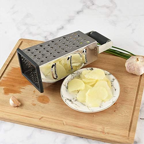 NILICAN Vertical Stainless Steel Grating Four-sided Boxed Grater For Cucumbers, Carrots And Cheese, Grater, Melon, Planing, Potato, Planer, Non-slip Handle, Peeler