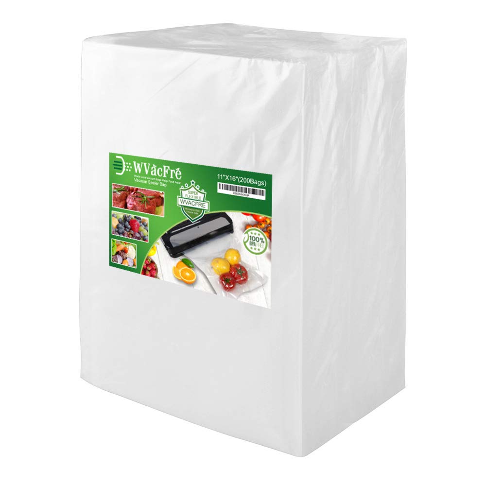 WVacFre 200 Gallon 11"x16" BPA Free Vacuum Sealer Bags for Food Storage