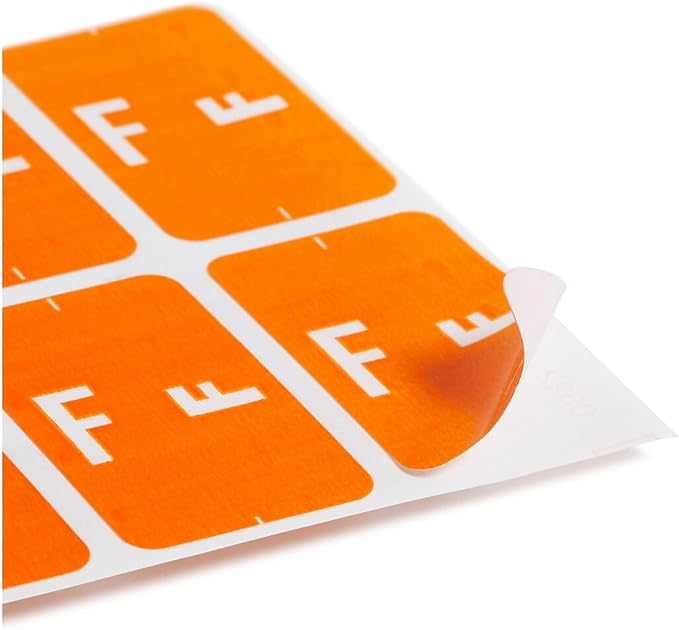 Smead AlphaZ ACCS Color-Coded Alphabetic Label, F, Orange, 100 Labels per Pack (67176)