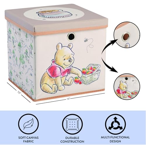 Idea Nuova Winnie the Pooh Collapsible Storage Cube with removable Lid, 10" Wx10 Hx10 D - color: Winnie The Pooh