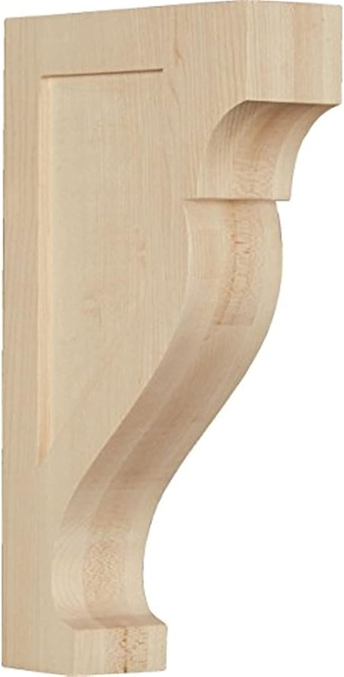 Ekena Millwork CORW02X07X12RKMA Medium Rockport Wood Corbels, 2 1/8"W x 7"D x 12"H, Maple