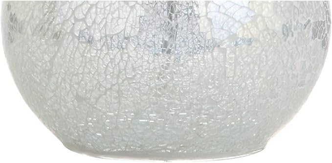 JONATHAN Y 20.5" Mosaic White Coastal Mini LED Table Lamp for Living Room Office, White Linen Drum Shade, Modern Mother of Pearl Bedside Nightstand Lamp, LED Bulb Included (JYL1024B)