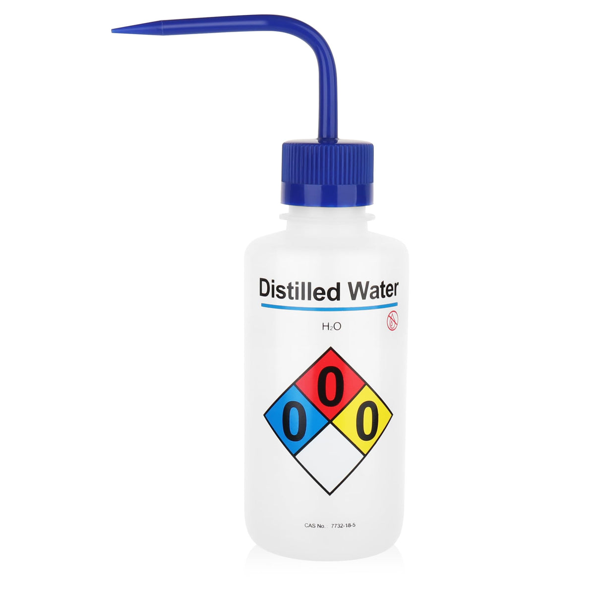 LABINVO 4pcs of Methanol Wash Bottles, Vol.500ml (17oz), Narrow Mouth, Self-Venting Safety Wash Bottles, LDPE Material, IN-WBM500